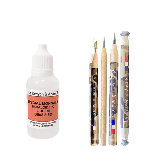 Stylo grattoir, Set de 4 crayons grattoirs + paraloid