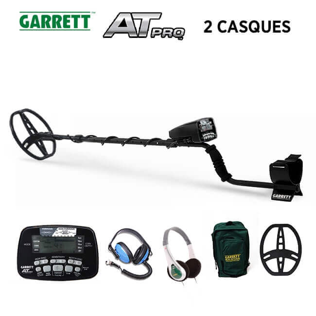Garrett AT PRO : 2 casques + protège + sac