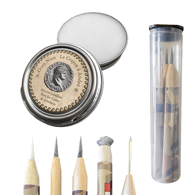 Set de 5 crayons grattoirs + Cire de protection