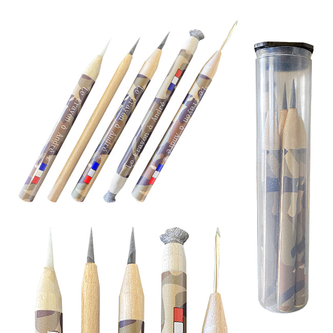 Le Crayon à André ® - Set 5 crayons grattoirs