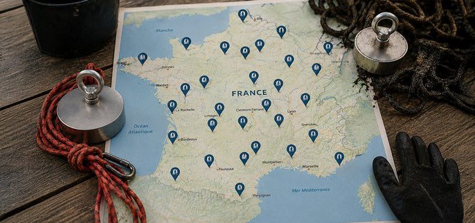 La carte de France des associations de pêche à l’aimant