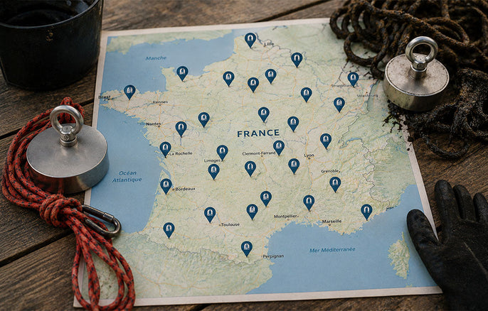 La carte de France des associations de pêche à l’aimant