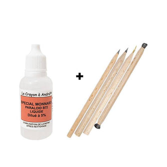 CoinCleaner + set 4 crayons + paraloid