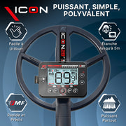 Détecteur XP ICON - Télécommande, disque 28cm FMF, casque WSA ST